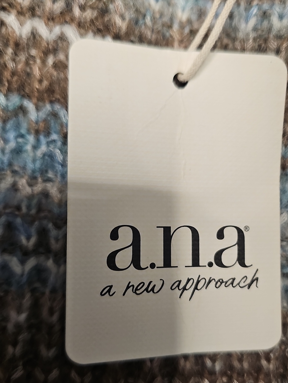 a.n.a V-Neck Striped Knit Sweater - Blue & Brown - Picture 7 of 9
